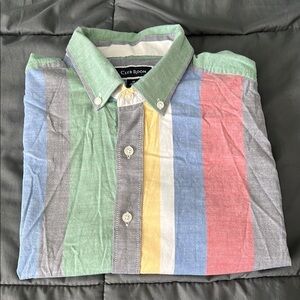 Club Room Wide Stripe Button Down Shirt Size Medium